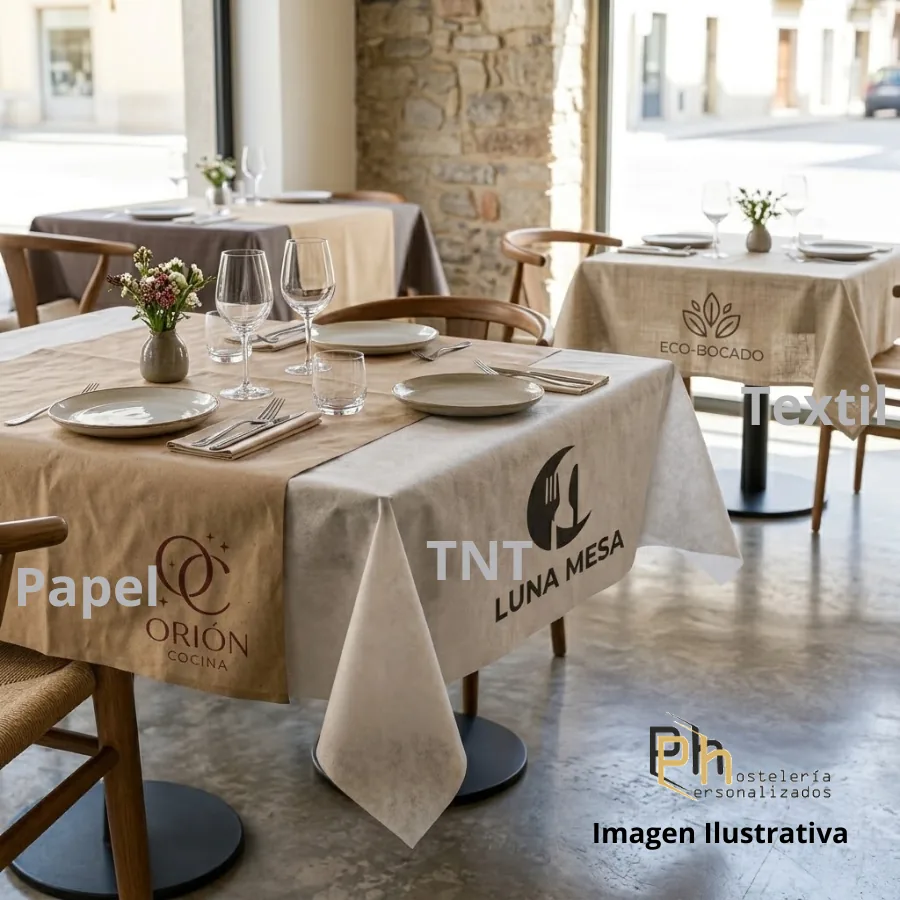 Manteles personalizados TNT, PAPEL Y TEXTIL