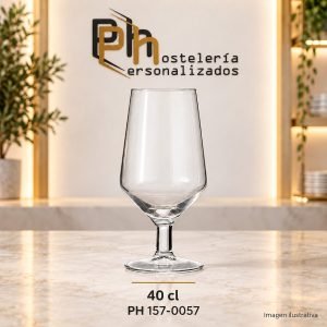 Copa de cerveza personalizada PH 157-0057 de 40 cl, cáliz alto con tallo corto, para grabar con logotipo
