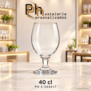 Copa de cerveza tipo balón personalizada PH 3-344417 de 40 cl con pie macizo, para grabar con logotipo
