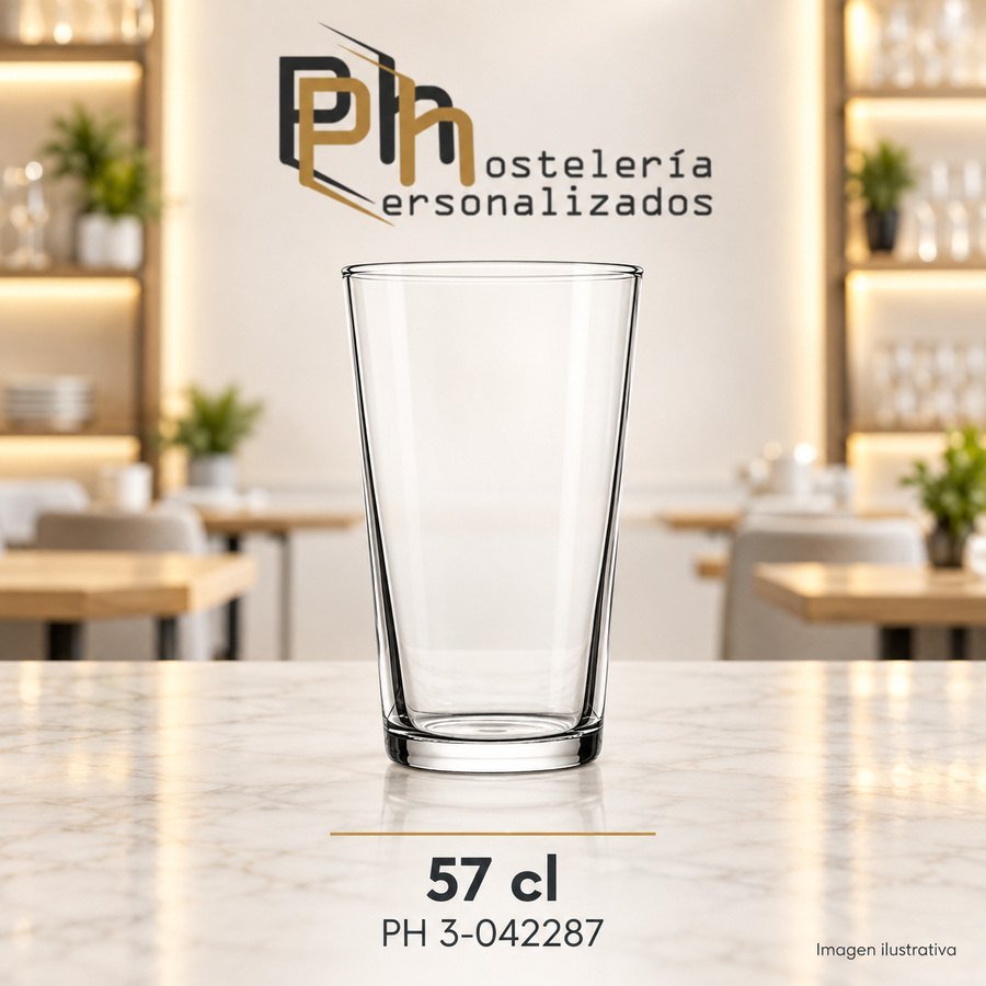 Vaso de cerveza templado personalizado PH 3-042287 de 57 cl, vaso de pinta para grabar con logotipo