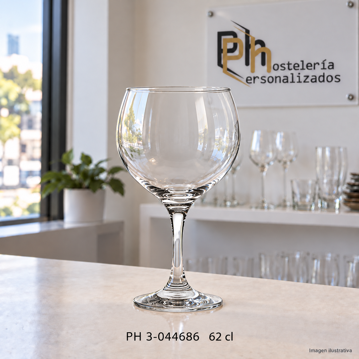 Copa de gin-tonic tipo balón PH 3-044686 de 62 cl para personalizar con logotipo, imagen ilustrativa
