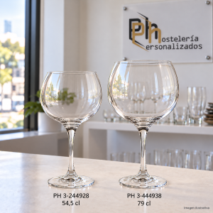 Copas de combinados tipo balón PH 3-244928 de 54,5 cl y PH 3-444938 de 79 cl para personalizar con logotipo, imagen ilustrativa