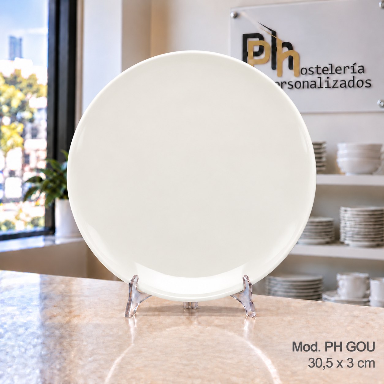 Plato de presentación coupé de 30,5 cm de vitroporcelana, vajilla personalizada PH GOU