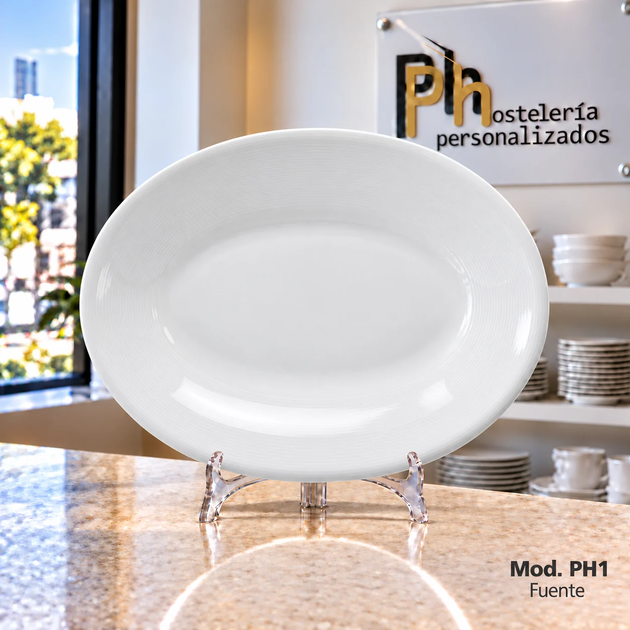 Fuente oval de la vajilla personalizada PH1 para hostelería
