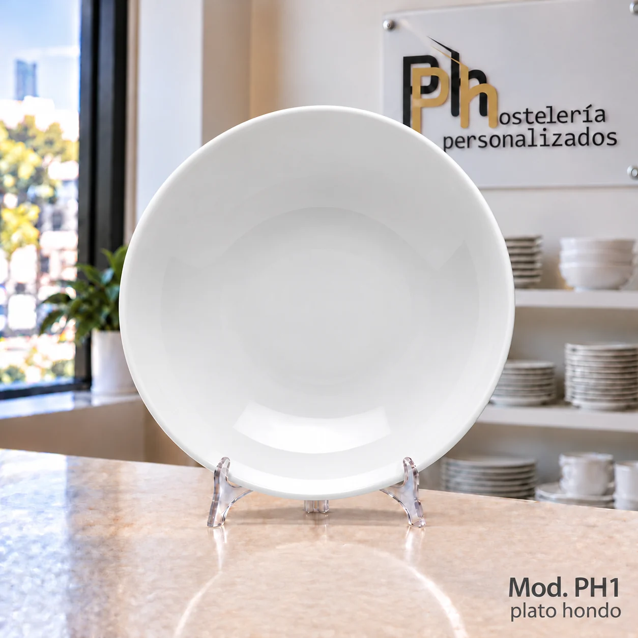 Plato hondo de la vajilla personalizada PH1 para hostelería