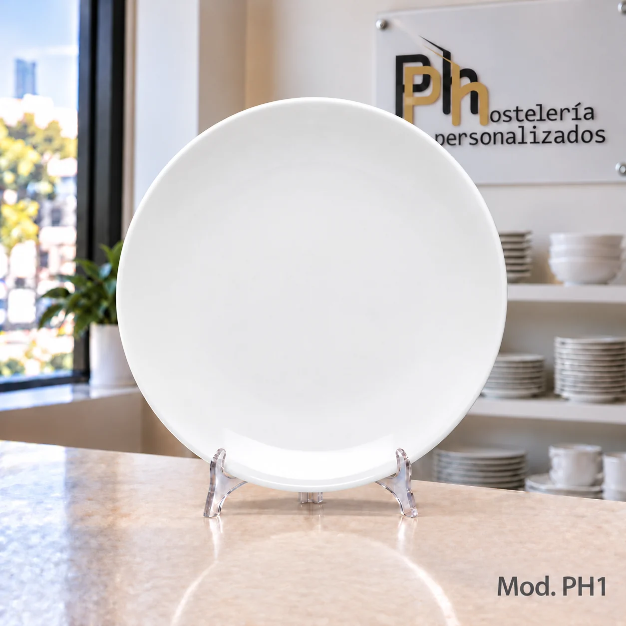 Plato llano Coupe de la vajilla personalizada PH1 para hostelería