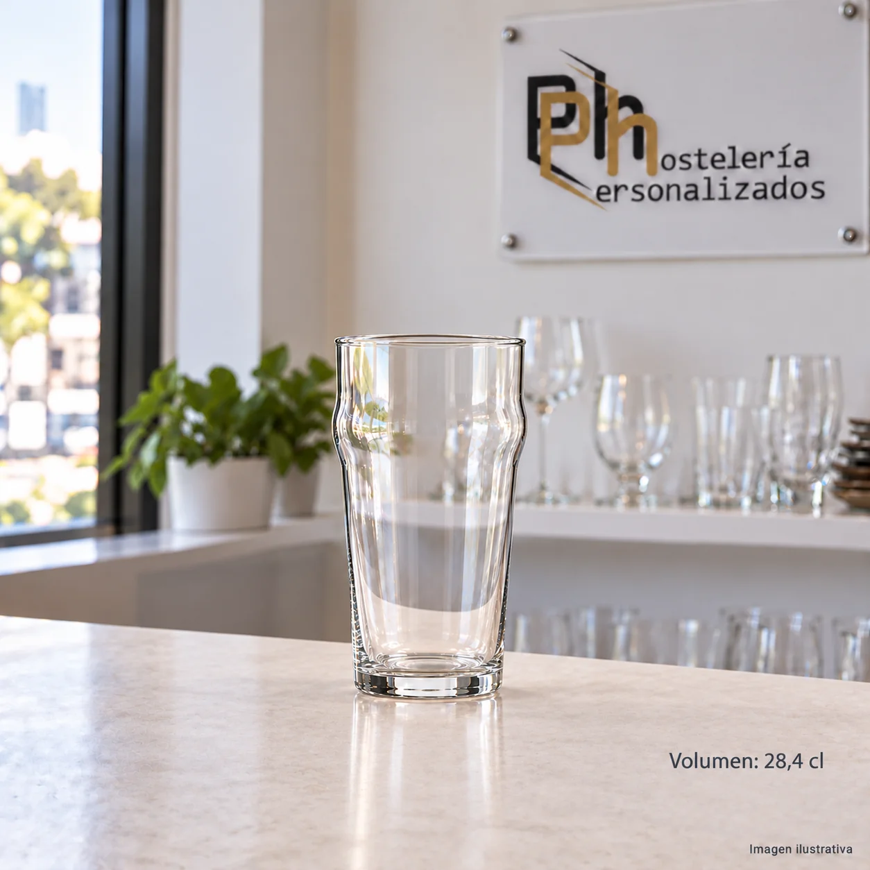 Vaso de cerveza tipo media pinta británica de 28,4 cl para personalizar